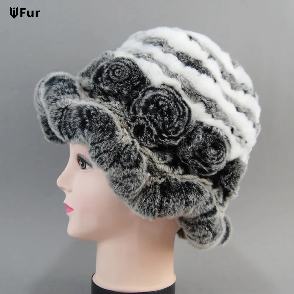 New Winter Girls Luxury Women's Fur Hat Real Rex Rabbit Fur Cap Knitted Floral Hat Warm Soft Female Natural Rex Rabbit Fur Hats
New Winter Girls Luxury Women's Fur Hat Real Rex Rabbit Fur Cap Knitted Floral Hat Warm Soft Female Natural Rex Rabbit Fur Hats