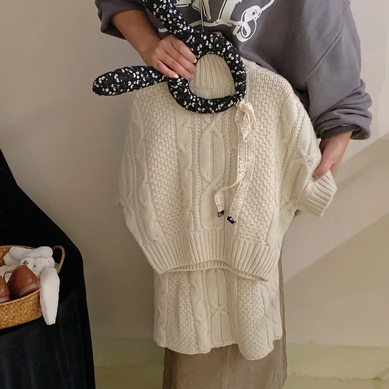 Undershirt Autumn New Knitting Lazy Loose Sweater Girls Sweater Lace Flower Edge 2023 Striped Soild Higt Collar
Undershirt Autumn New Knitting Lazy Loose Sweater Girls Sweater Lace Flower Edge 2023 Striped Soild Higt Collar