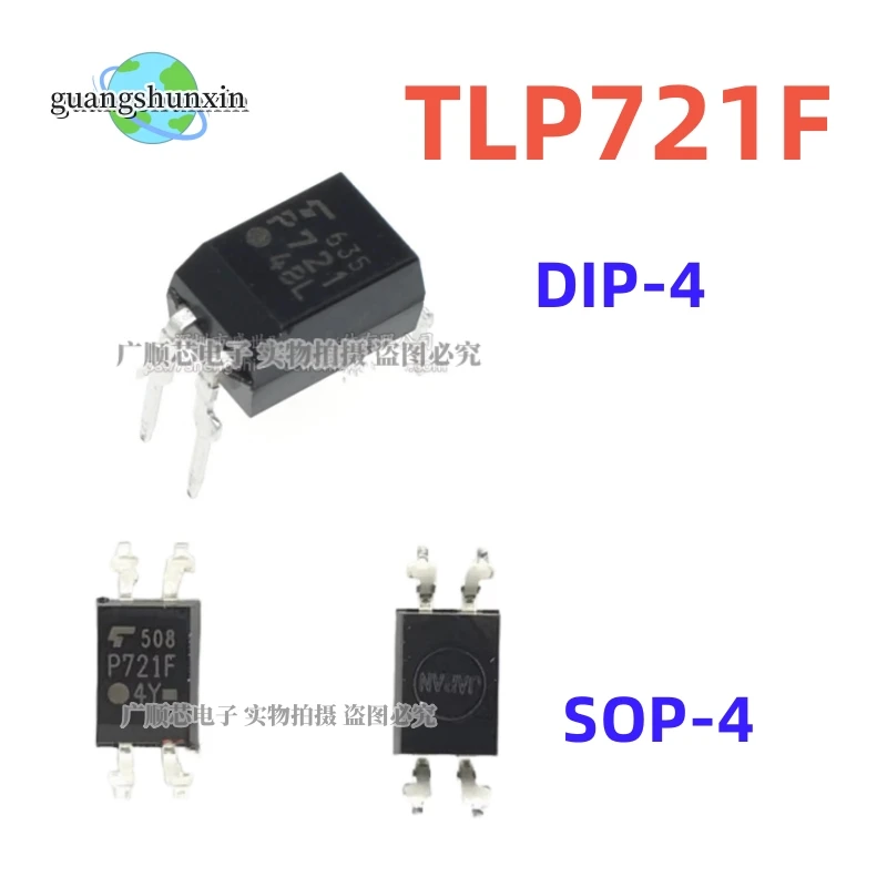 

10PCS/ New original TLP721F P721F SOP4 patch optocoupler isolator DIP in-line optocoupler