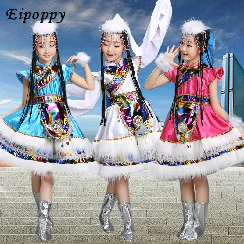 Children's costumes Tibetan dance performance clothing for girls in kindergarten catwalk clothing color dance performances costs
Children's costumes Tibetan dance performance clothing for girls in kindergarten catwalk clothing color dance performances costs