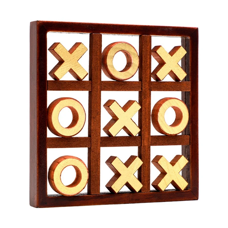 

Игрушка-головоломка Tic-Tac-Toe, Классические шахматы XO, деревянная Двойная битва, взаимодействие родителей и детей
