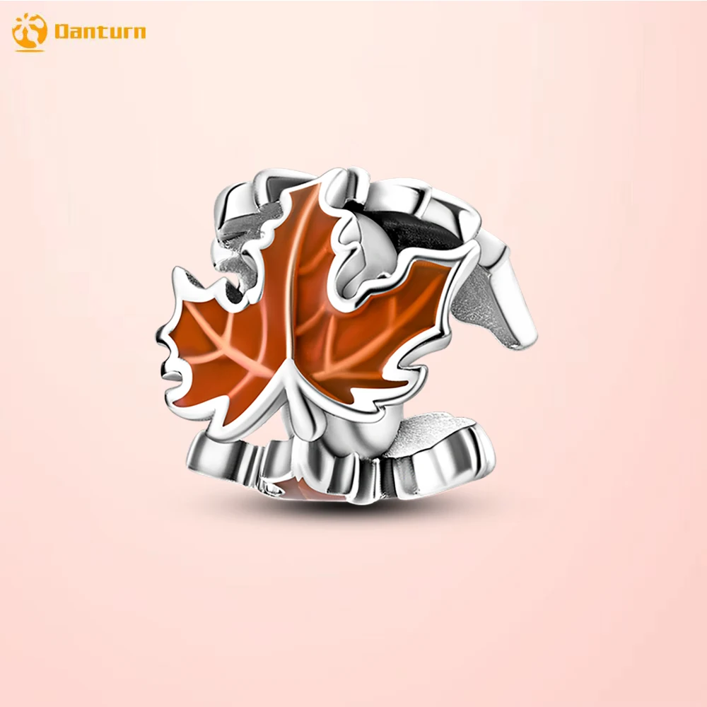 

Danturn 925 Sterling Silver Beads Maple Leaf Isolated Clip Charm fit Original Pandora Bracelets for Women Jewelry Making Gift