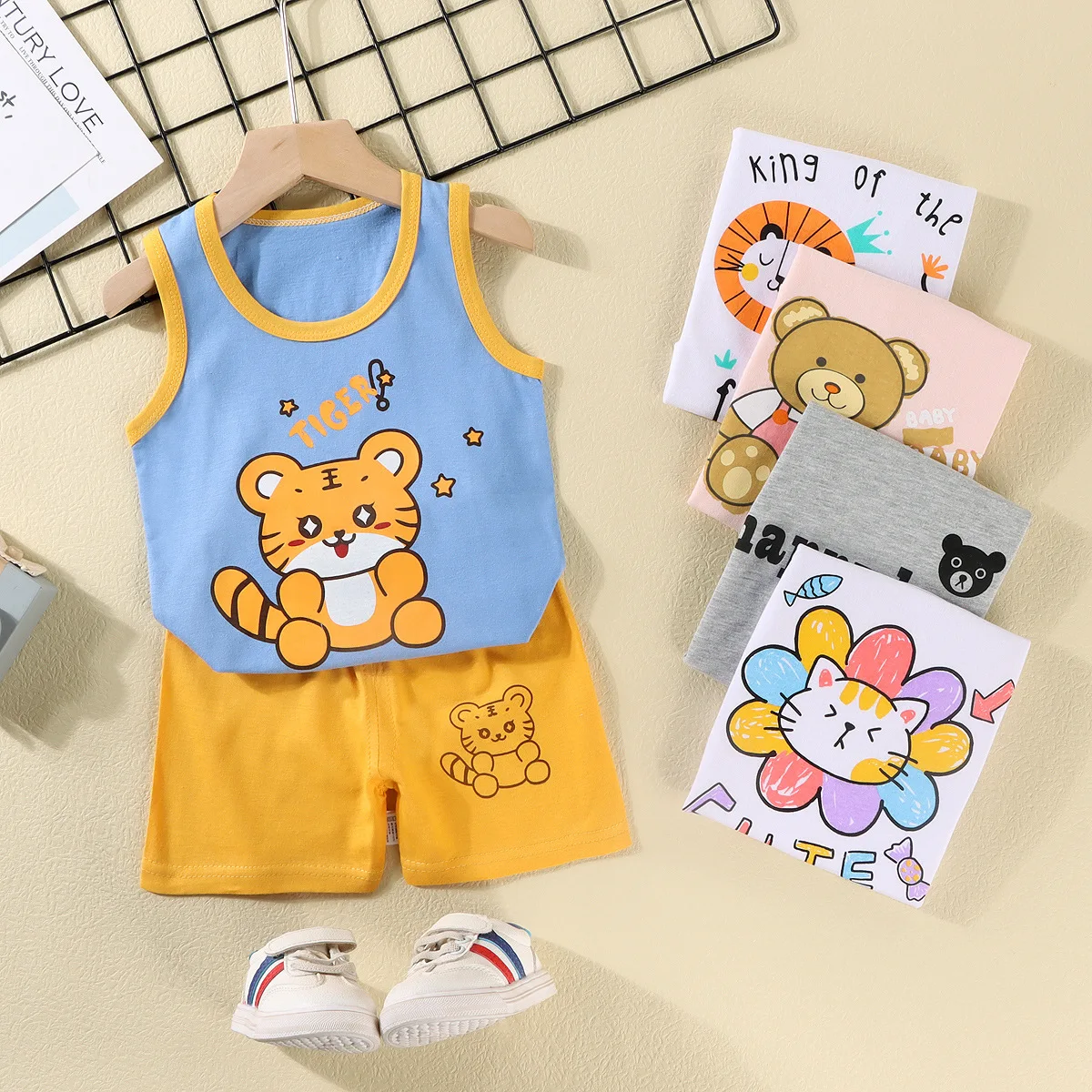 Child Boys Girls Vest Set Summer Cotton New Clothing Cartoon T-shirts Shorts 2pcs Babies Casual Print Loose Sleeveless Tracksuit
Child Boys Girls Vest Set Summer Cotton New Clothing Cartoon T-shirts Shorts 2pcs Babies Casual Print Loose Sleeveless Tracksuit