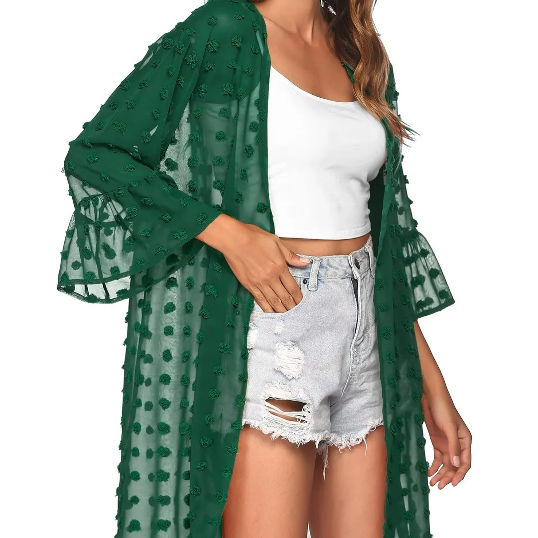 Женский купальник 2023, пляжный кардиган, прозрачный купальный костюм с рукавом семь точек, Пляжная накидка для женщин, Пляжная накидка, блузка 
Женский купальник 2023, пляжный кардиган, прозрачный купальный костюм с рукавом семь точек, Пляжная накидка для женщин, Пляжная накидка, блузка