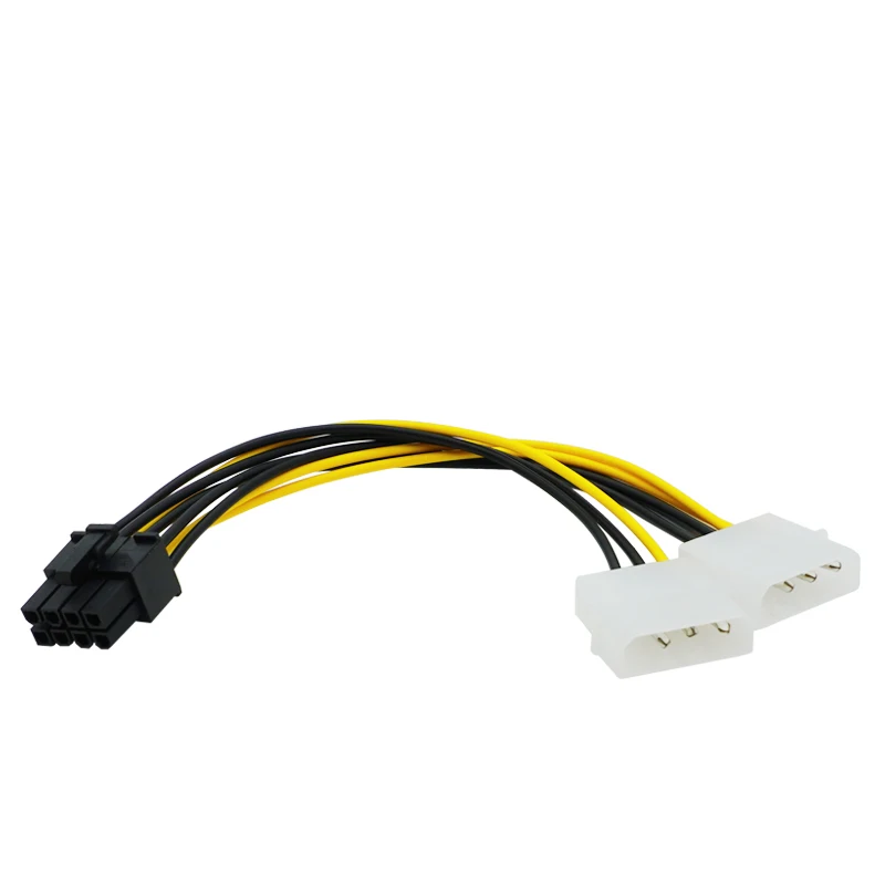 

18cm 8Pin To Dual 4Pin Video Card Power Cord Y Shape 8 Pin PCI Express To Dual 4 Pin Molex Graphics Card Power Cable