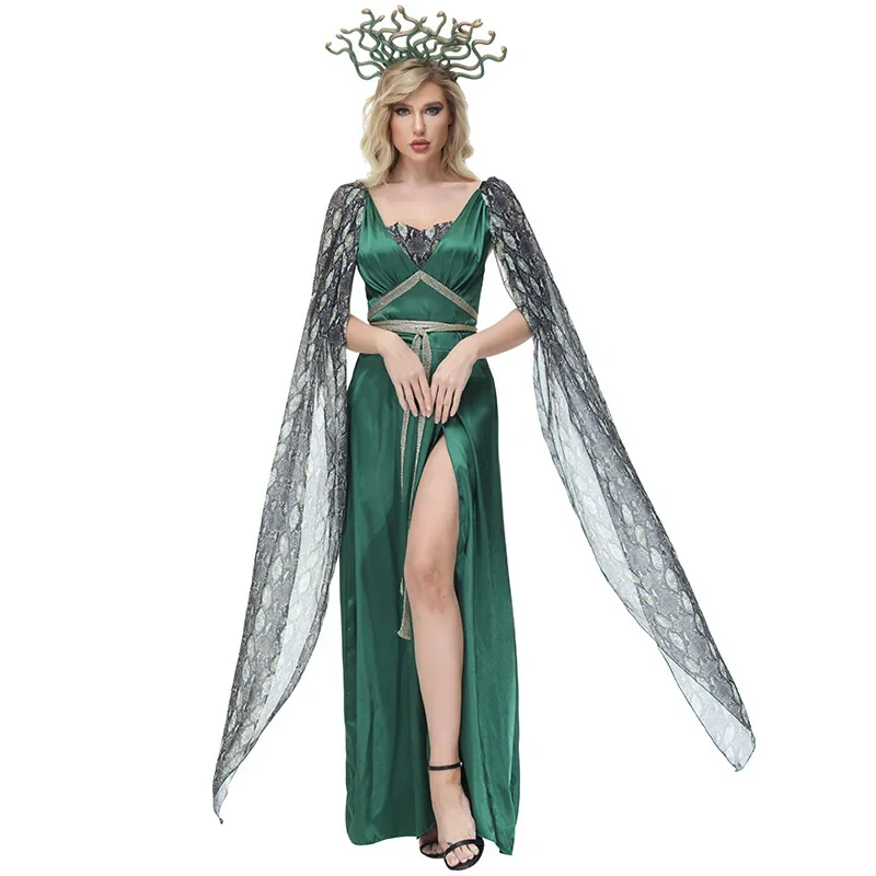 

Snake Siren Cosplay Costumes for Women Witch Costume Medieval Dress Sets Halloween Ancient Greek Myth Medusa Snake Clothing Suit