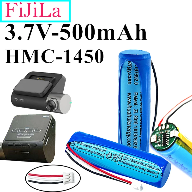 New 3.7V 500mAh Li-ion Battery for 70mai Smart Dash Cam Pro ,Midrive D02 HMC1450 Replacement Batterie 3-wire Plug 14*50mm
New 3.7V 500mAh Li-ion Battery for 70mai Smart Dash Cam Pro ,Midrive D02 HMC1450 Replacement Batterie 3-wire Plug 14*50mm
