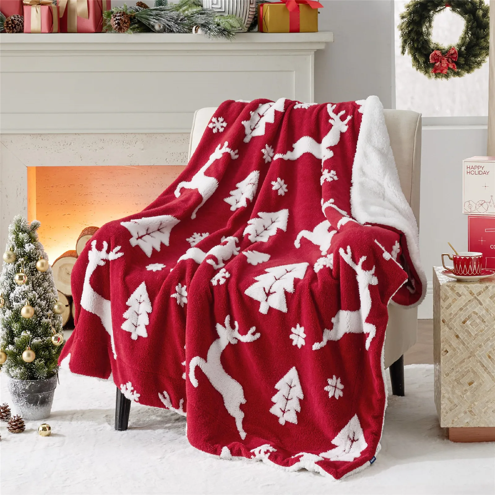 HX Christmas Throw Blanket Soft and Warm Sherpa Christmas Elk Throw Blankets for Couch Winter Blanket for Christmas Decor Gifts
HX Christmas Throw Blanket Soft and Warm Sherpa Christmas Elk Throw Blankets for Couch Winter Blanket for Christmas Decor Gifts