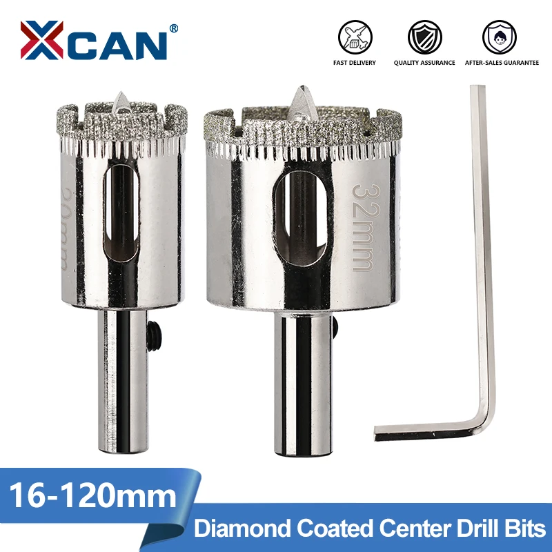 

XCAN Drill Bit Diamond Coated Center Drill Bit 6-120mm Hole Saw Cutter with Locator Hole Opener for Drilling Tile Marble Glass