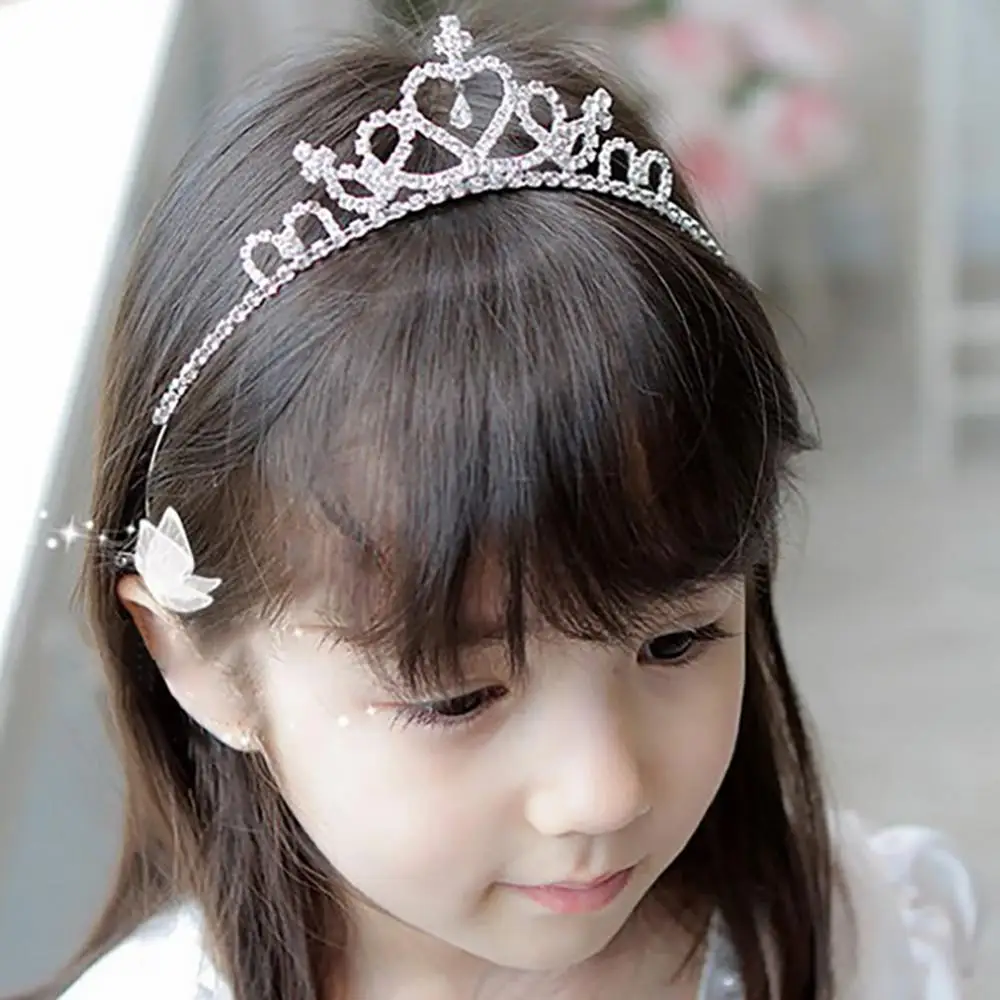 

Тиара с кристаллами, элегантная маленькая тиара в форме сердца для девочек, свадебная тиара принцессы, корона для волос, повязка на голову, аксессуары для волос