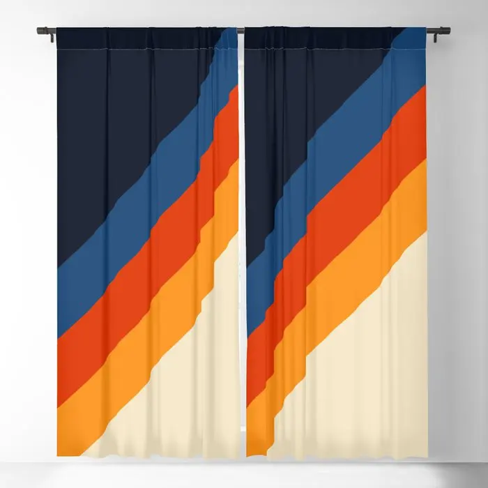

Colorful Classic Retro Style Stripes Blackout Curtains 3D Print Window Curtains for Bedroom Living Room Decor Window Treatments
