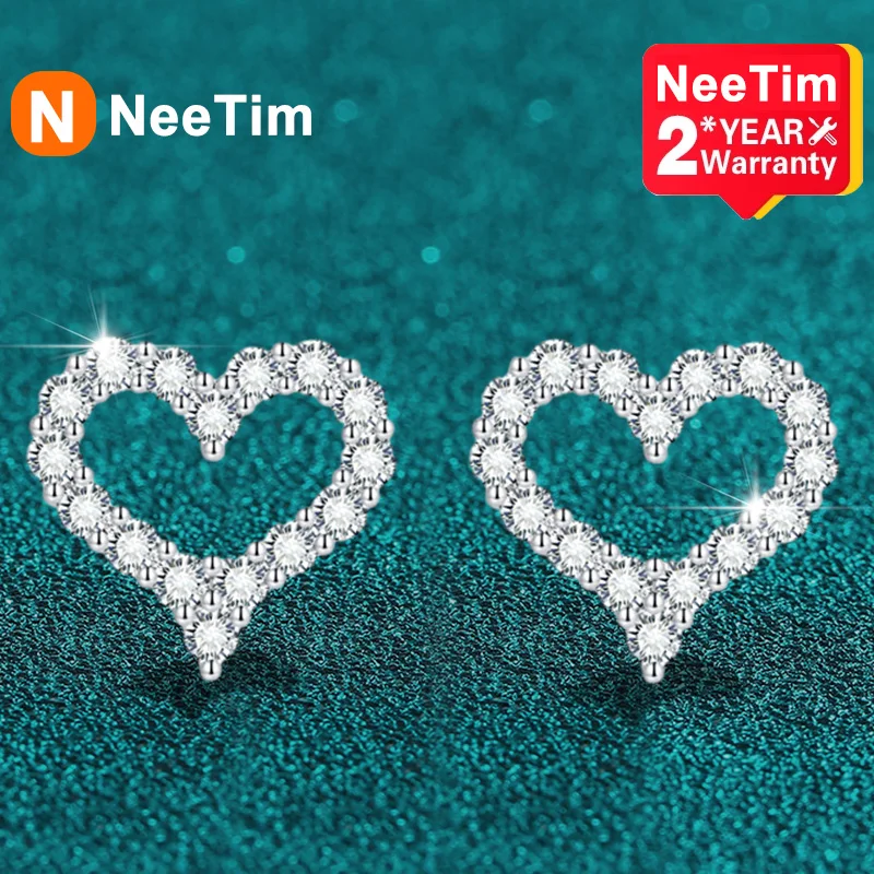 NeeTim All Moissanite Earrings for Women Heart Shape S925 Sterling Sliver with Gold Plated Earring Wedding Party Fine Jewelry
NeeTim All Moissanite Earrings for Women Heart Shape S925 Sterling Sliver with Gold Plated Earring Wedding Party Fine Jewelry