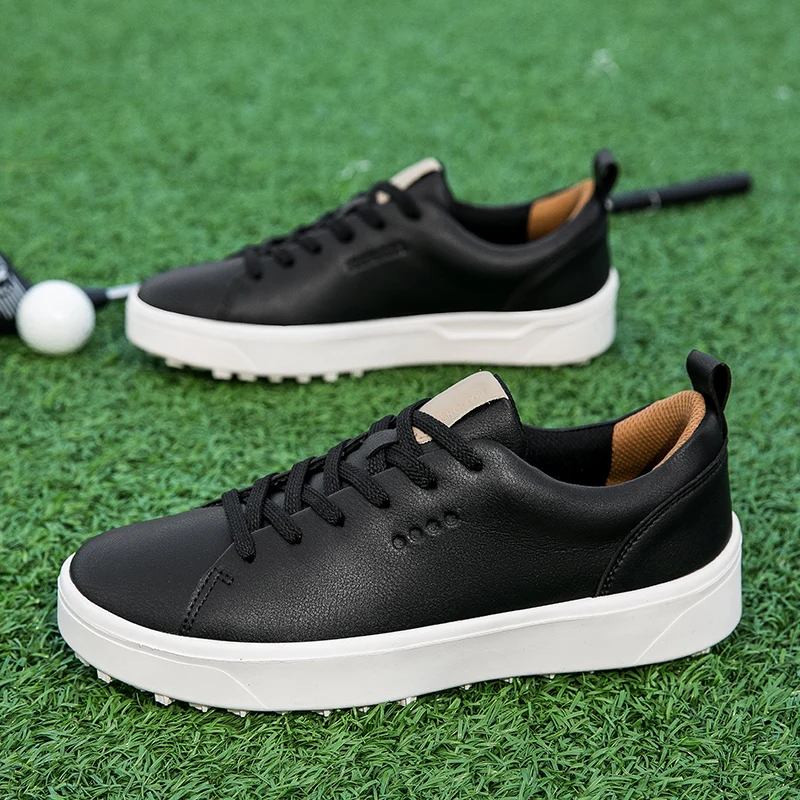 

Professional Unisex Golf Sport Shoes Khaki White Mens Large Size 36-47 Outdoor Grass Jogging Shoes Women Golf Sneakers Training