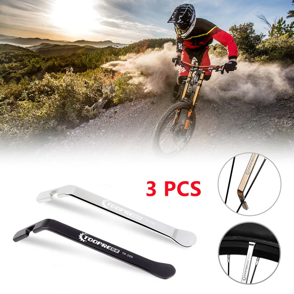 

Effortless Tyre Removal with Sturdy Bicycle Bike Tire Lever Steel Crowbar Set 3 Pieces for Quick Tyre Changing