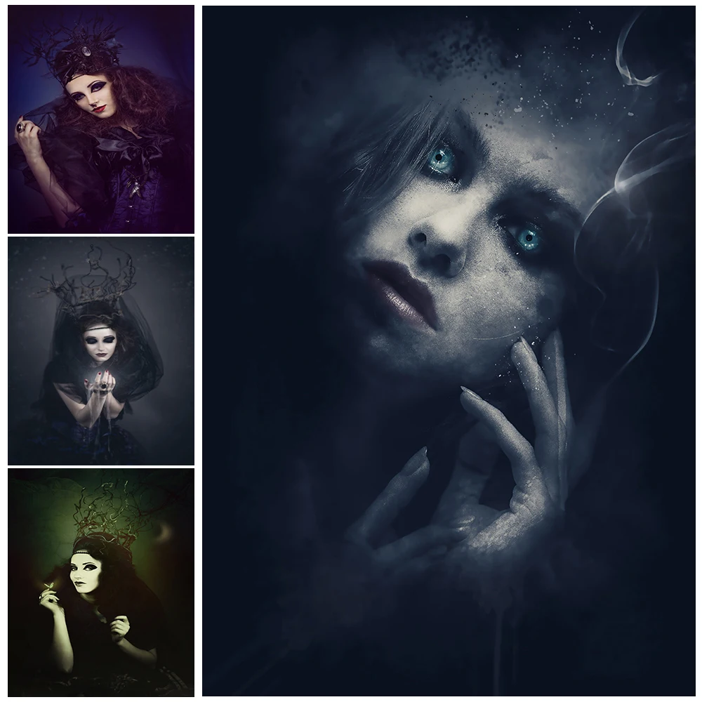 

Mysterious Psychic Girl Wall Art Canvas Painting Dark Augury Witch Art Poster And Print Witches And Castles Decoration Unframed