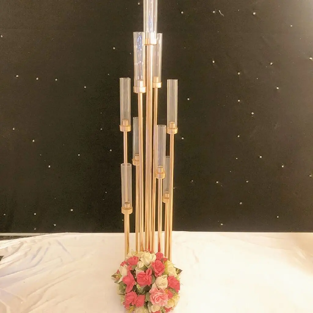10/8 Heads Metal Candelabra Candle Holders Road Lead Table Centerpiece Gold Candelabrum Stand Pillar Candlestick for Wedding
10/8 Heads Metal Candelabra Candle Holders Road Lead Table Centerpiece Gold Candelabrum Stand Pillar Candlestick for Wedding