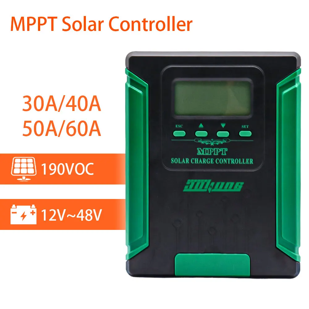 30/40/50/60A MPPT 180-190V Solar Charge Controller 12/24/36/48V LCD Dispaly Multi-function Regulator For Batteries Accessiories
30/40/50/60A MPPT 180-190V Solar Charge Controller 12/24/36/48V LCD Dispaly Multi-function Regulator For Batteries Accessiories