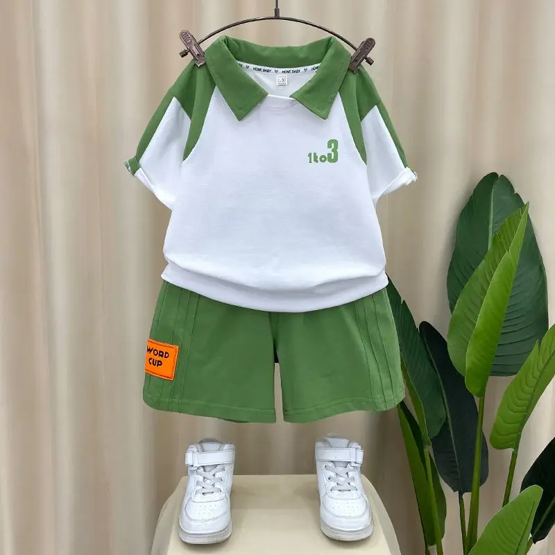 Children's T-shirt Shorts Sports Clothes Two-piece Set Boys Summer Suit 2023 New Foreign-style Baby Short Sleeve Polo Shirt Tide
Children's T-shirt Shorts Sports Clothes Two-piece Set Boys Summer Suit 2023 New Foreign-style Baby Short Sleeve Polo Shirt Tide