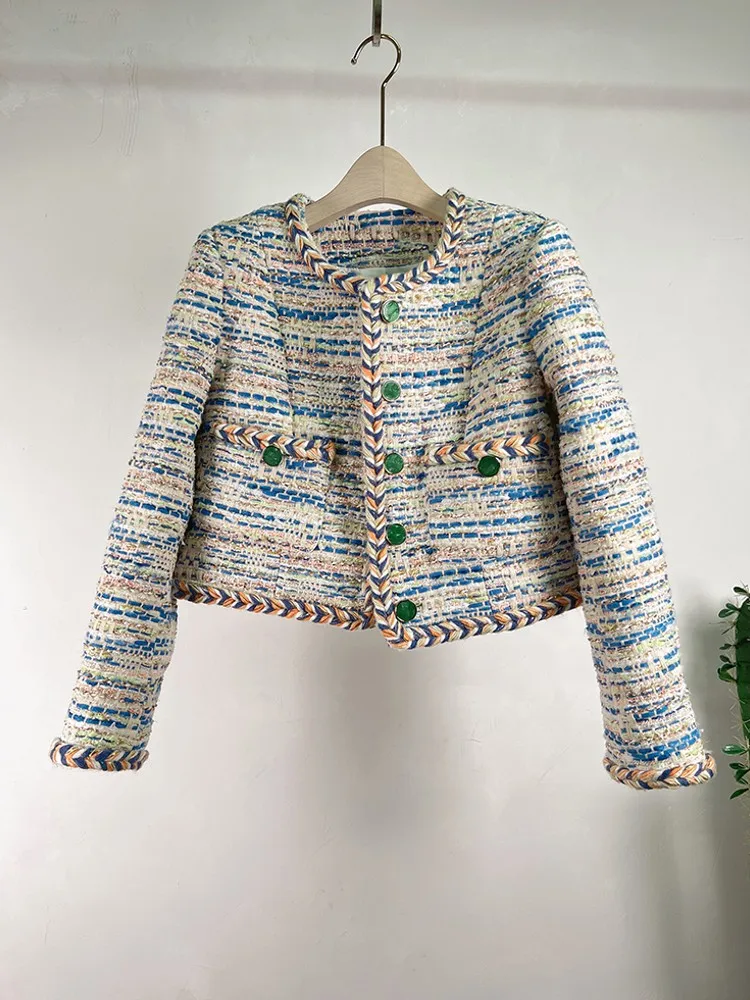 High Quality Runway Fall Women's Clothes Elegant Tweed Coats O Neck Long Sleeve Woven Sweet Jacket Female Outwear Top Casaco
High Quality Runway Fall Women's Clothes Elegant Tweed Coats O Neck Long Sleeve Woven Sweet Jacket Female Outwear Top Casaco
