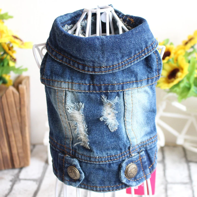 Classic Double Hole Design Dog Jean Jacket Blue Vintage Washed Vest Denim Coat for Small Medium Dogs Chihuahua Yorkie Clothes
Classic Double Hole Design Dog Jean Jacket Blue Vintage Washed Vest Denim Coat for Small Medium Dogs Chihuahua Yorkie Clothes
