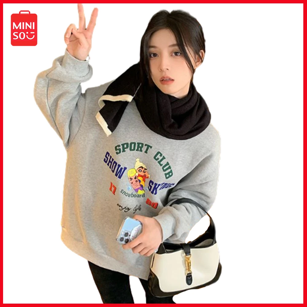 Miniso Crayon Shin-Chan Cartoon Anime Women's Round Neck Long Sleeve Plush Pullover Autumn and Winter Printing Trend Casual Wear
Miniso Crayon Shin-Chan Cartoon Anime Women's Round Neck Long Sleeve Plush Pullover Autumn and Winter Printing Trend Casual Wear