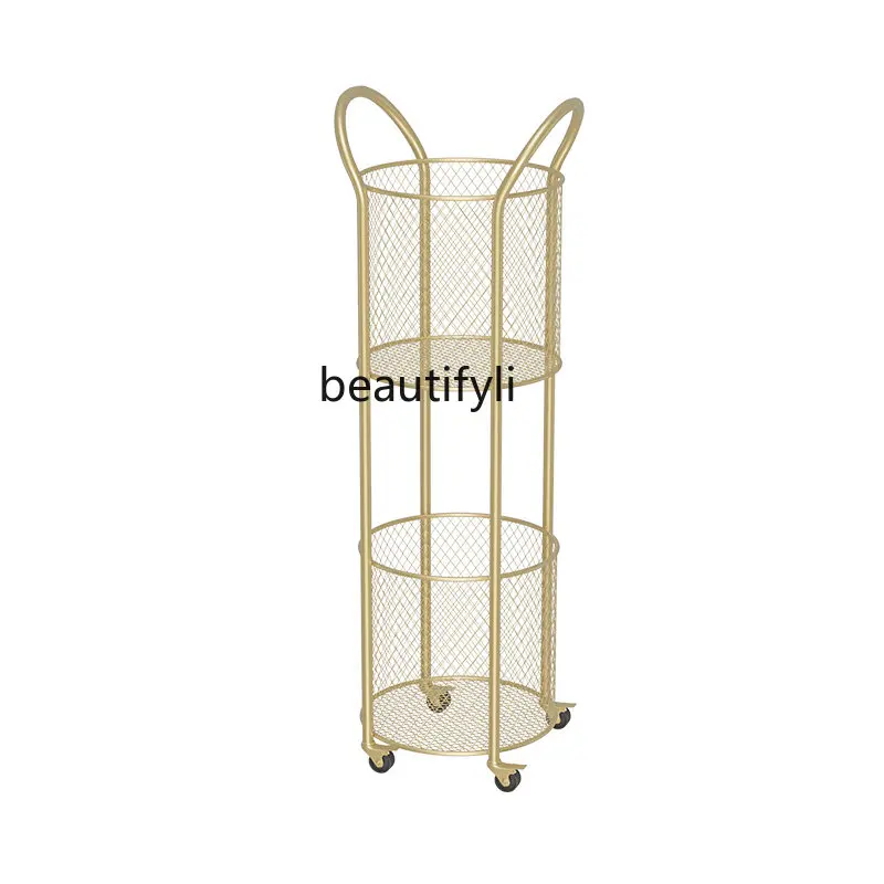 

yj Floor Storage Rack Movable Bathroom Storage Rack with Wheels Trolley