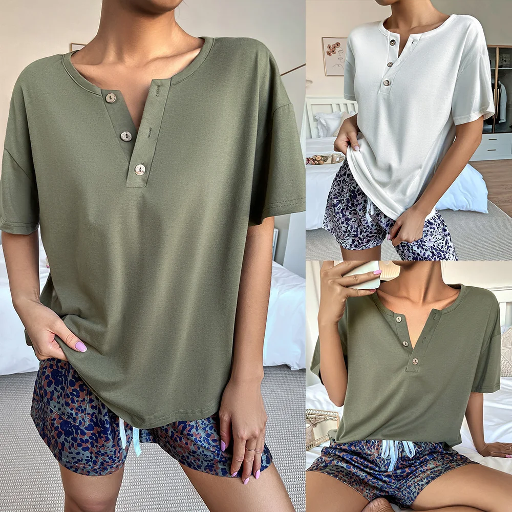 Self designed home suit 2022 spring and summer new pure color knitted cotton top short casual women's wear
Self designed home suit 2022 spring and summer new pure color knitted cotton top short casual women's wear