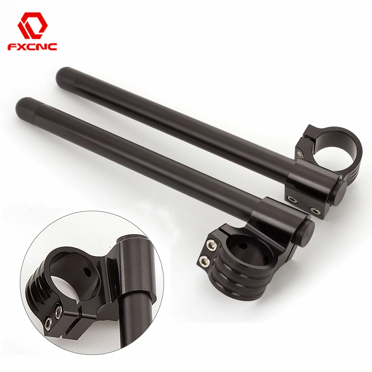 

Motorcycle Handlebars Handle Bar Cafe Racer Clip On Ons Fork 31 33 35 36 37 41 43 45 47 48 50 51 52 53 54 MM Rised Riser Clamp
