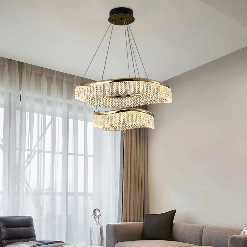 

Минималистичная Подвесная лампа в помещении для гостиной, роскошные люстры в скандинавском стиле, хрустальная люстра для гостиной