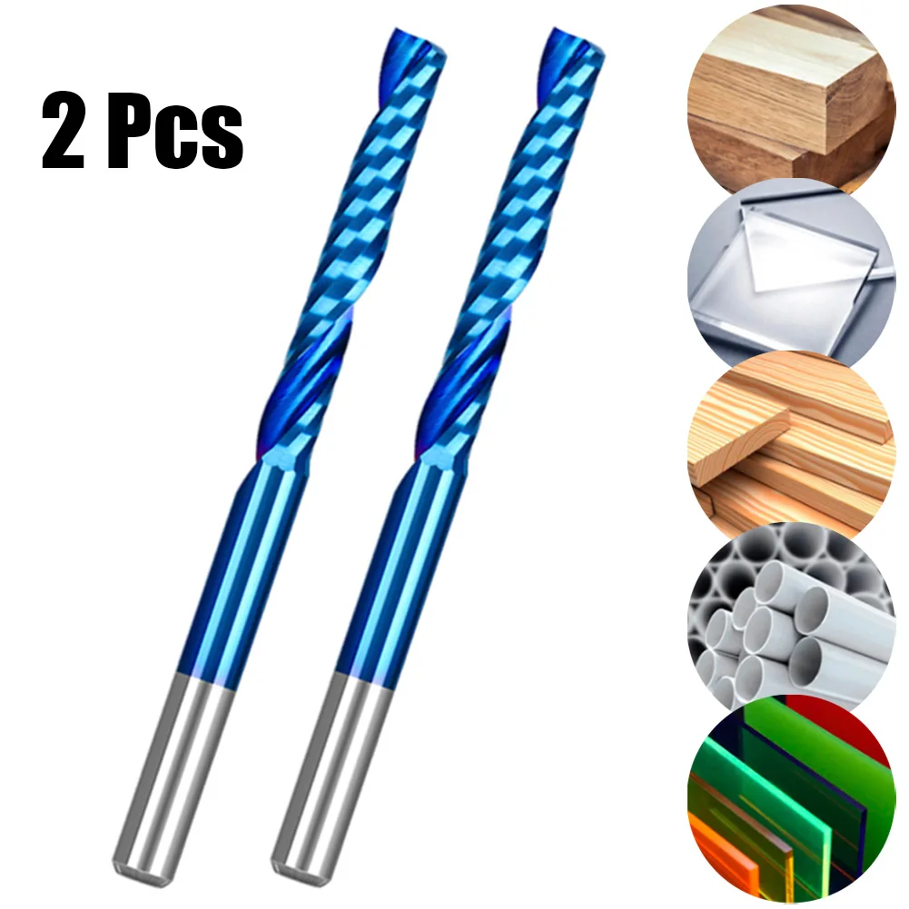 2pcs Single Flute Spiral End Mill Carbide Nano Blue Coating CNC Router Bit Wood Milling Cutter 12 15 17 25 For Plastic Nylon PVC
2pcs Single Flute Spiral End Mill Carbide Nano Blue Coating CNC Router Bit Wood Milling Cutter 12 15 17 25 For Plastic Nylon PVC