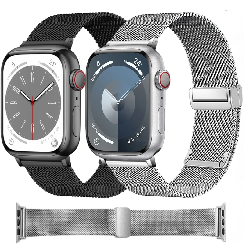 Milanese Magnetic Strap For Apple Watch 49mm 45mm 41mm 44mm 40mm 42mm 38mm Metal Bracelet iWatch 9 8 7 6 5 4 3 SE Ultra 2 Belt
Milanese Magnetic Strap For Apple Watch 49mm 45mm 41mm 44mm 40mm 42mm 38mm Metal Bracelet iWatch 9 8 7 6 5 4 3 SE Ultra 2 Belt