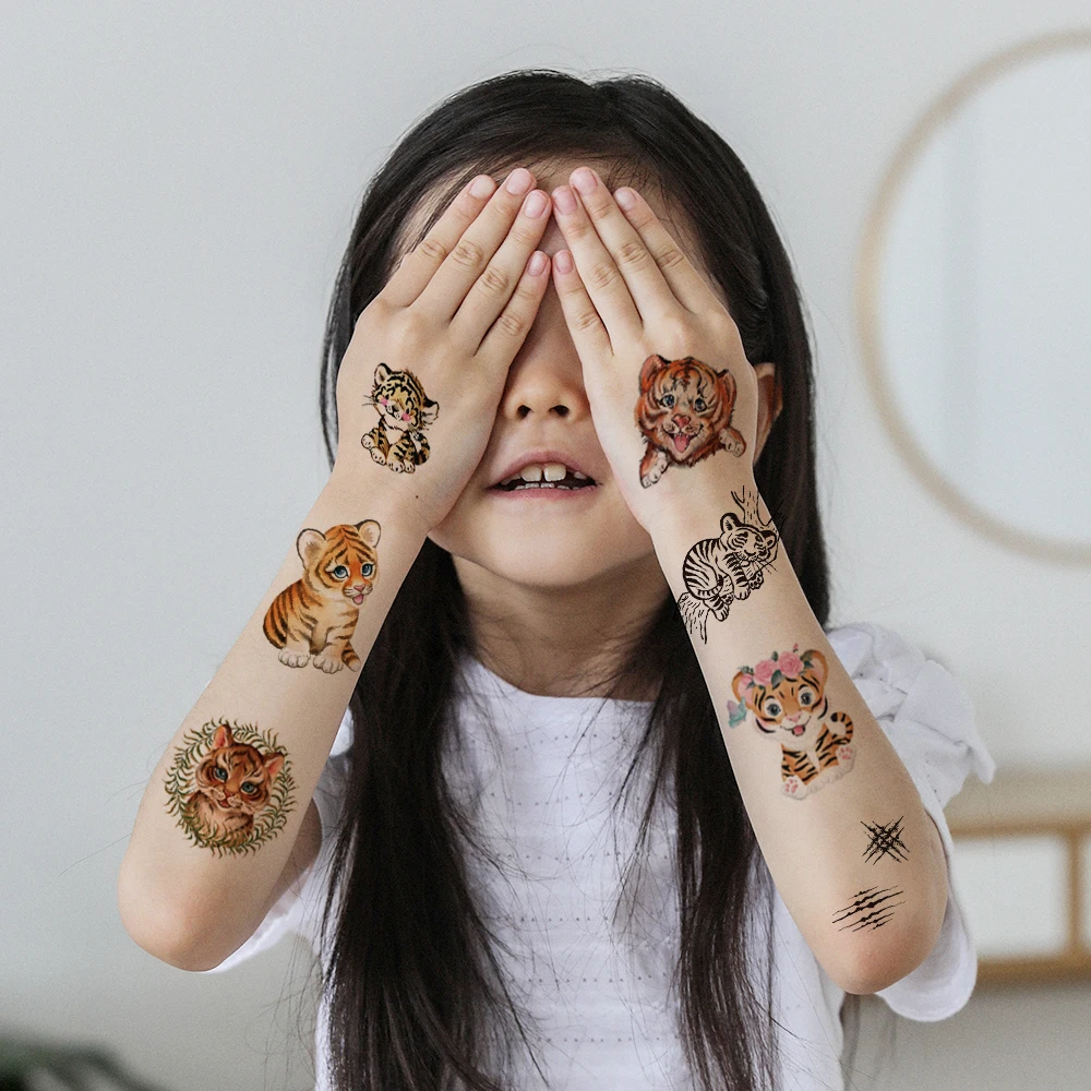 Cute Small Size Tiger Temporary Tattoos Cartoon Colorful Body Art Women Tattoo Waterproof Tattoo Stickers for Kids Hand Arm
Cute Small Size Tiger Temporary Tattoos Cartoon Colorful Body Art Women Tattoo Waterproof Tattoo Stickers for Kids Hand Arm
