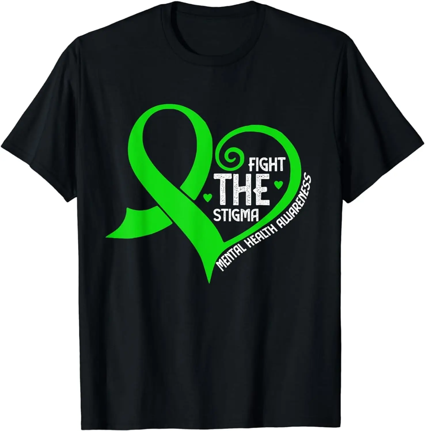Fight The Stigma Green Heart Mental Health Awareness Graphic T Shirts, Crew Neck Casual Premium Polyester Breathable Tee
Fight The Stigma Green Heart Mental Health Awareness Graphic T Shirts, Crew Neck Casual Premium Polyester Breathable Tee