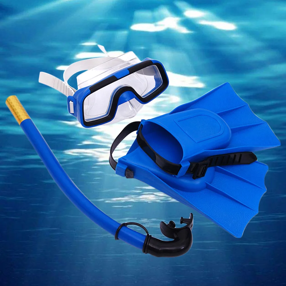 

Детские очки для дайвинга, набор для подводного плавания, уличная дыхательная трубка для подводного плавания, силиконовые плавательные ласты, маска для подводного плавания
