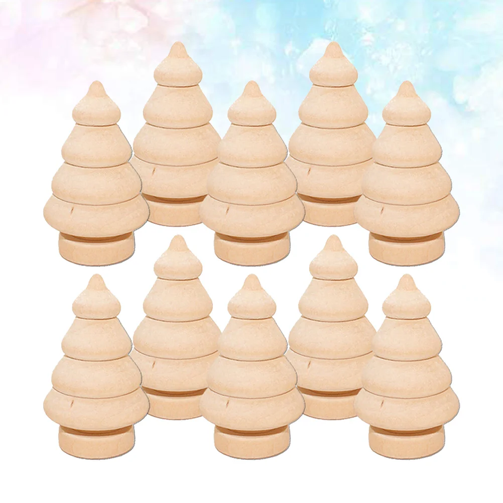 

10/20pcs Unfinished Wooden Christmas Tree Snowman Acorns DIY Crafts Peg Doll Kid Graffiti Drawing Toy Home Decoration