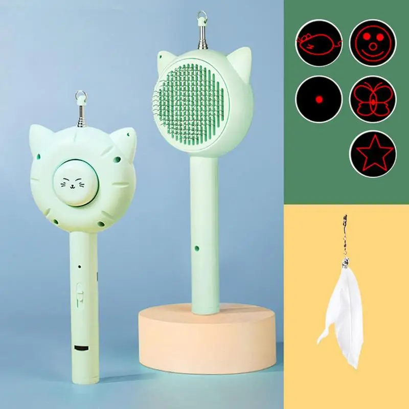 

3in1 Pet Grooming Needle Brush Magic Massage Comb Hair Remover Pets General Supplies With Teaser Stick For Cat Dog Cleaning Care