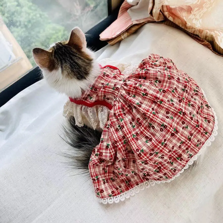

Vintage Princess Dress for Pets, Lace Skirt for Kitten, Puppy, Teddy, Chihuahua, Dog and Cat Clothes, All Seasons