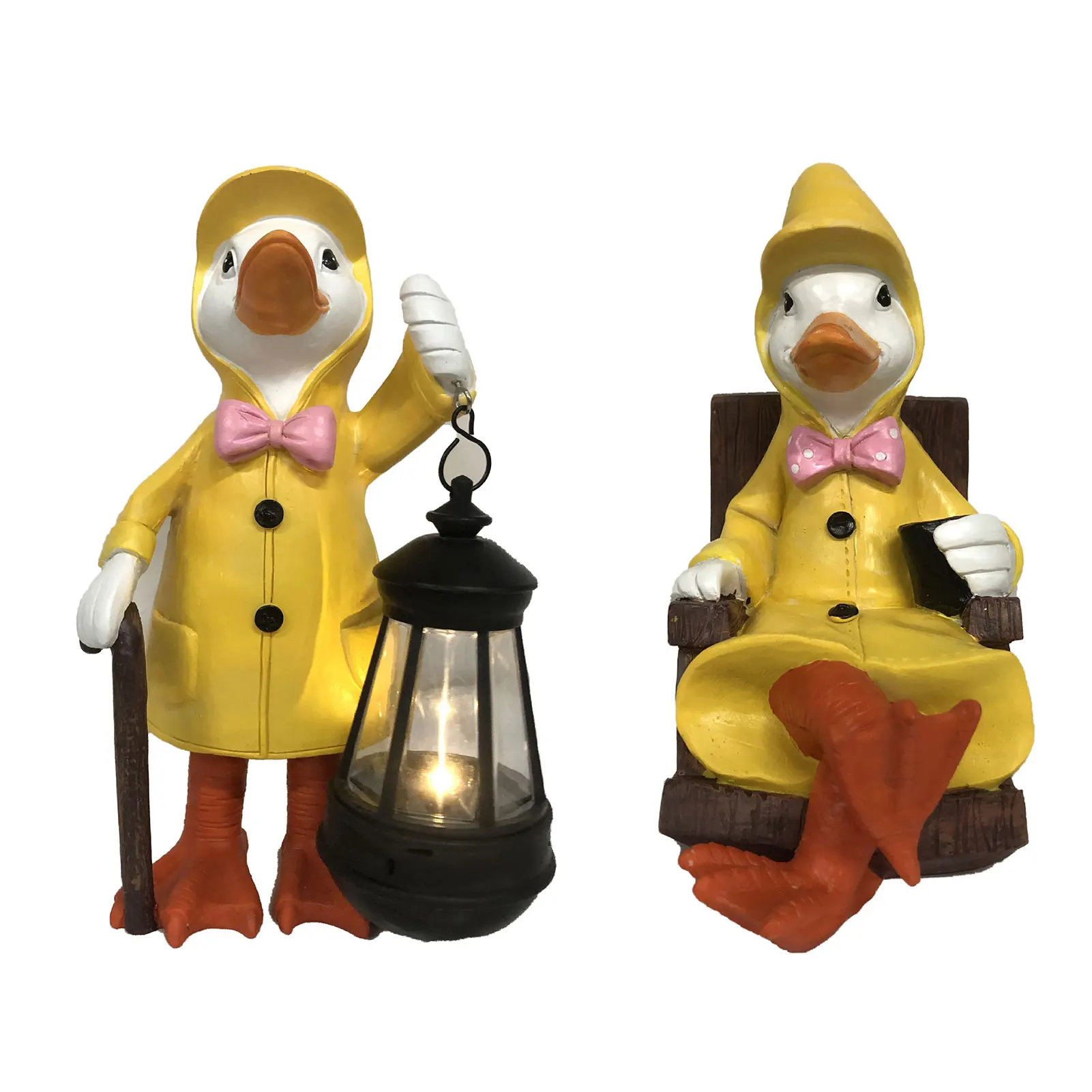 

Newly Outdoor Raincoat Duck Figurine Solar Powered Lovely Duck Decor for Outside Patio Yard Lawn Decor