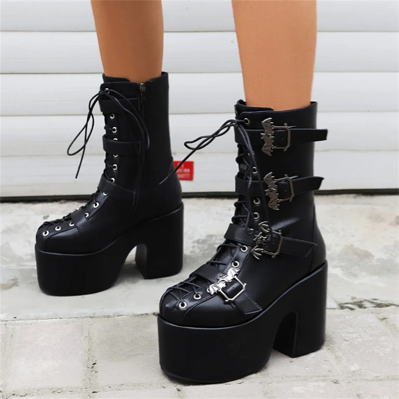 High Heel Platform Women Boots 2023 Winter Cool Punk Girls Goth Shoes Big Size 46 Cross-Tied Luxury Women Shoes Dropshopping
High Heel Platform Women Boots 2023 Winter Cool Punk Girls Goth Shoes Big Size 46 Cross-Tied Luxury Women Shoes Dropshopping