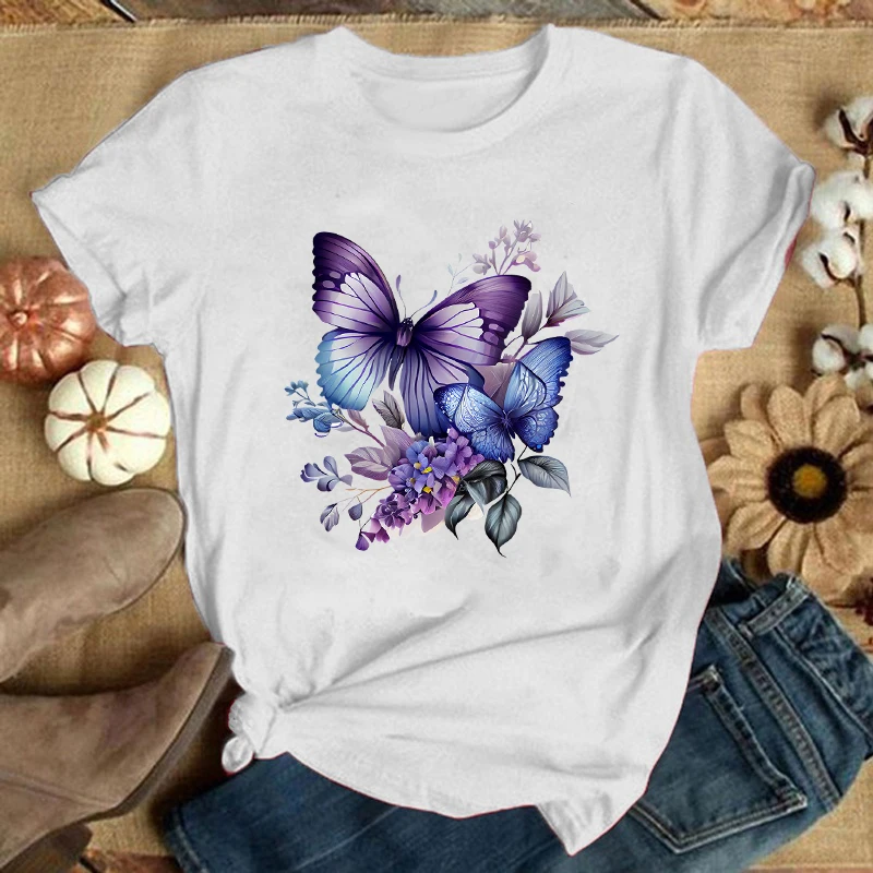 New Flower Butterfly Print T-Shirts Women Summer Cool Short Sleeve Female Casual T-Shirts Round Neck Tops(Premium T-shirt)
New Flower Butterfly Print T-Shirts Women Summer Cool Short Sleeve Female Casual T-Shirts Round Neck Tops(Premium T-shirt)