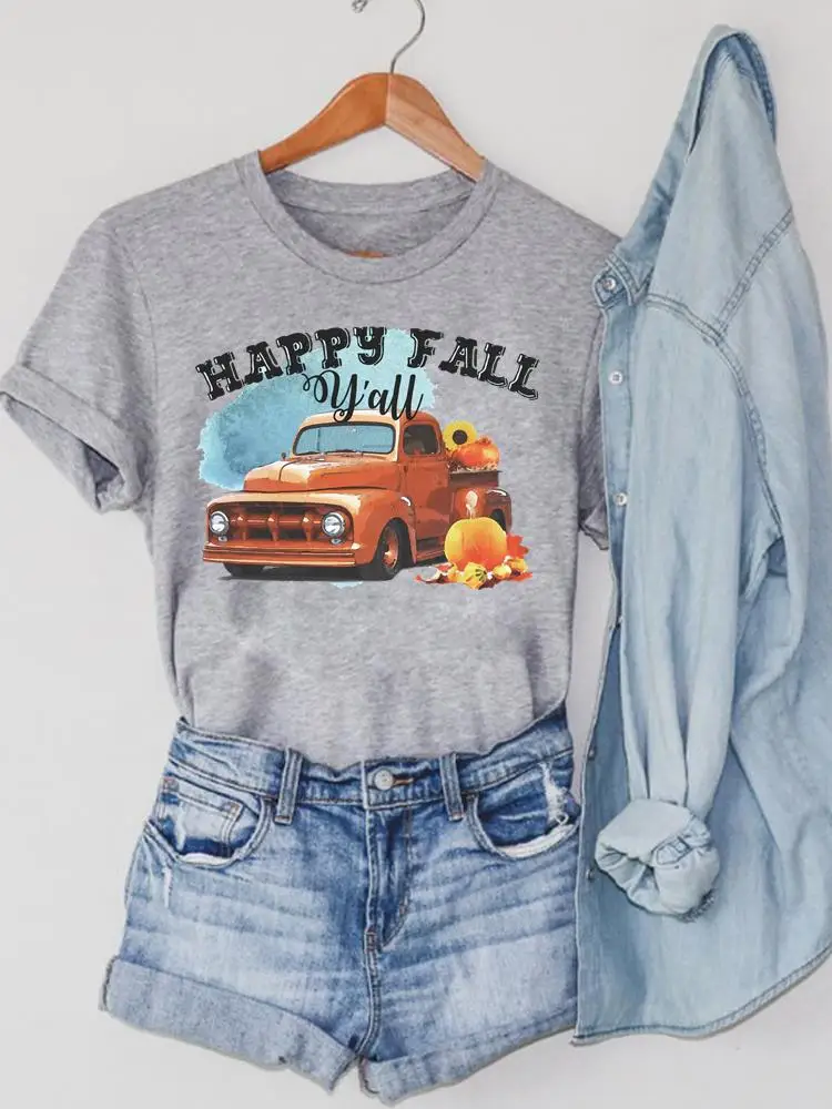Halloween Women Thanksgiving T Shirt Fall Autumn Watercolor Truck Style O-neck Clothing Print Top Lady Graphic Tee T-shirt
Halloween Women Thanksgiving T Shirt Fall Autumn Watercolor Truck Style O-neck Clothing Print Top Lady Graphic Tee T-shirt