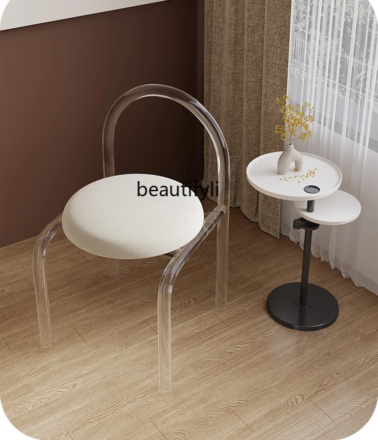 Transparent Acrylic Cosmetic Chair Bedroom and Household Dining Room Chair Crystal Dining Chair Armchair
Transparent Acrylic Cosmetic Chair Bedroom and Household Dining Room Chair Crystal Dining Chair Armchair