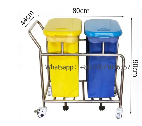 Hospital Nursing Cleaning Trolley Stainless Steel Medical 3 Bag 2 Bag Laundry Waste Collection Trolley
Hospital Nursing Cleaning Trolley Stainless Steel Medical 3 Bag 2 Bag Laundry Waste Collection Trolley