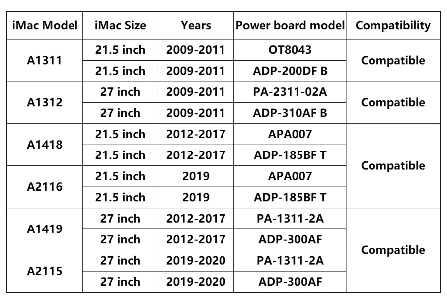 Original A1311 A1312 Power Supply For iMac 21.5 Original A1311 A1312 Power Supply For iMac 21.5
