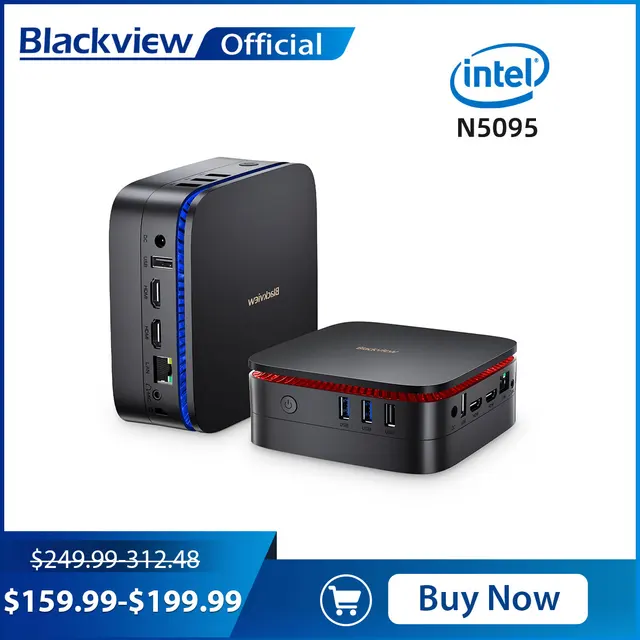 Blackview-Mini PC MP60 Windows 11 Pro, Intel 11th Isabel N5095, DDR4, 16 Go, 512 Go SSD, VESA, Home, Business, Ordinateur de bureau, HDMI 4K 1