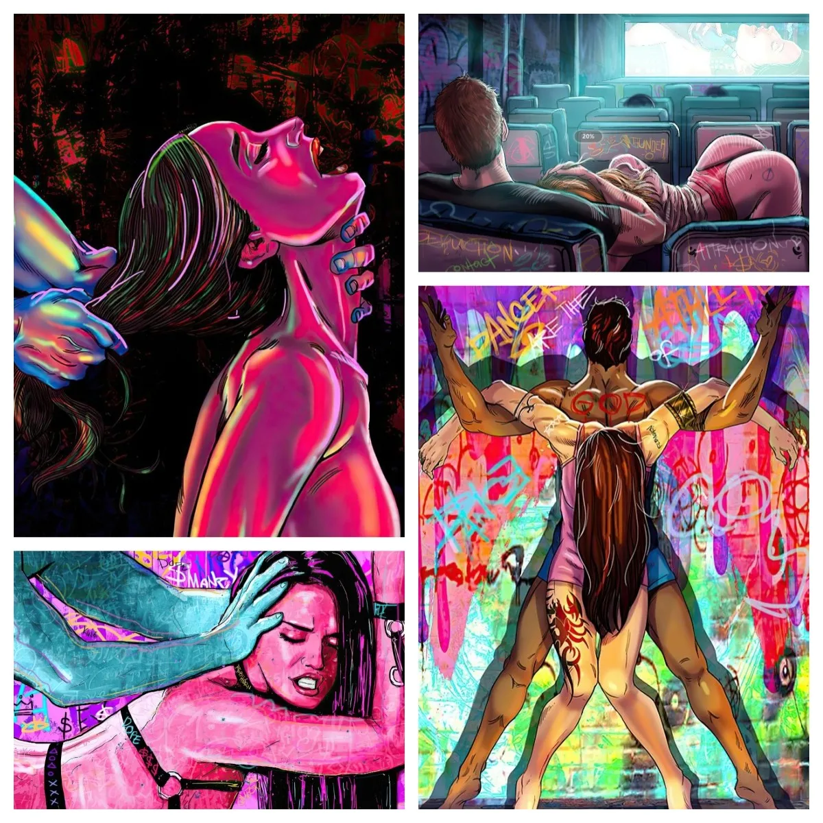 Graffiti Art Sexy Women Lover Canvas Painting On The Wall Art Posters Prints Wall Pictures for Living Room Home Cuadros Decor
Graffiti Art Sexy Women Lover Canvas Painting On The Wall Art Posters Prints Wall Pictures for Living Room Home Cuadros Decor