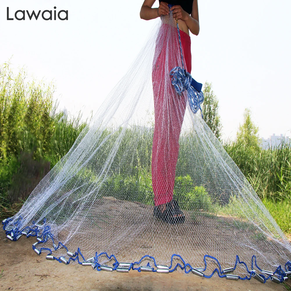 Lawaia Hand Cast Net American Style Monofilament Nylon Folding Small Mesh Fishnet with Iron Steel Pendants
Lawaia Hand Cast Net American Style Monofilament Nylon Folding Small Mesh Fishnet with Iron Steel Pendants