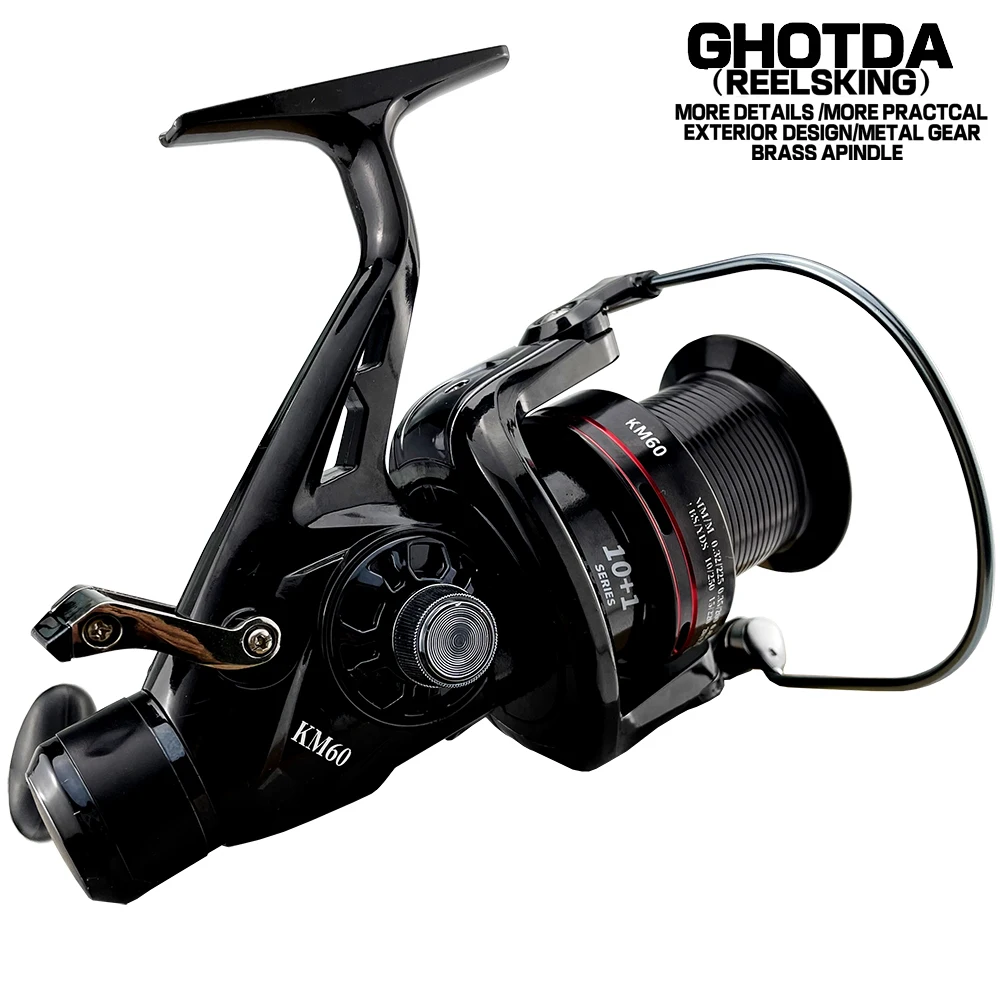 GHOTDA KM Spinning Fishing Reel 5.2:1 Freshwater/Saltwater Carp Fishing Reel Double Brake Reel Telescopic Fishing Reels
GHOTDA KM Spinning Fishing Reel 5.2:1 Freshwater/Saltwater Carp Fishing Reel Double Brake Reel Telescopic Fishing Reels