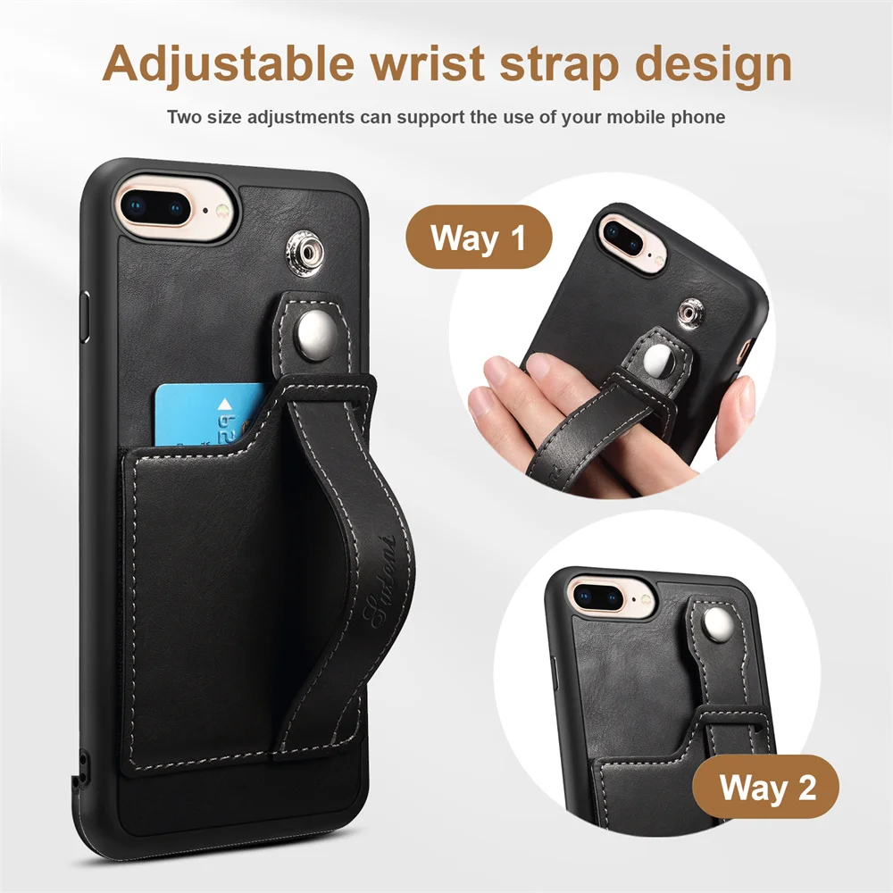 SUTENI Luxury Wrist Strap Leather Case for iPhone 6G 6S 7G 8 Plus SE 2020 SE 2 SE2022 SE 3 Shockproof Card Holder Belt Grip Case
SUTENI Luxury Wrist Strap Leather Case for iPhone 6G 6S 7G 8 Plus SE 2020 SE 2 SE2022 SE 3 Shockproof Card Holder Belt Grip Case