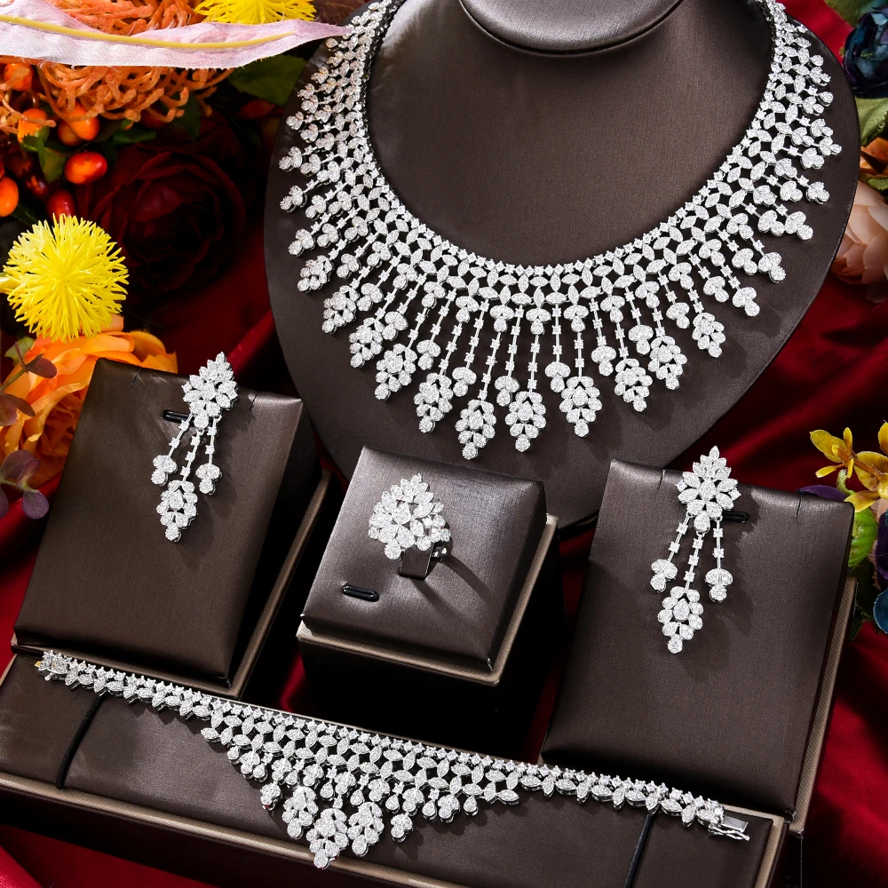 

GODKI New Fashion Turquoise UAE Dubai Bridal Jewelry Set For Women Wedding Party Nigerian African Necklace Earring Set